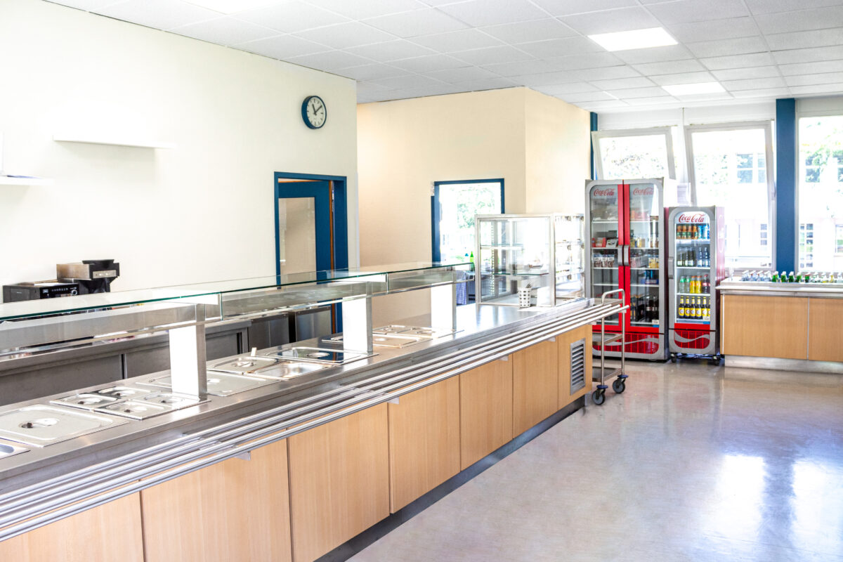 Ronde kantine/vergadertafel wit-aluminium